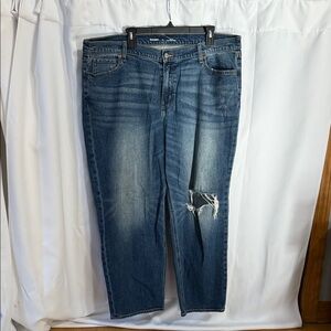 Old Navy Men's Relaxed Blue Jeans with Distressed Detail